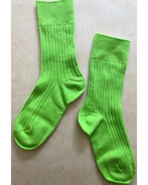 chaussettes cotes chics coton classiques vertes fluo