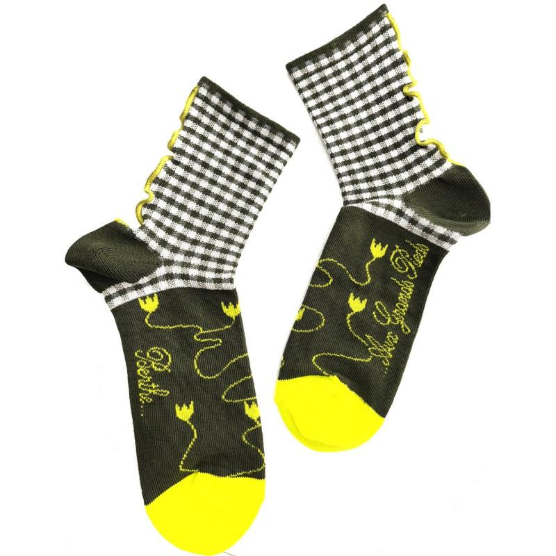 Chaussettes Berthe aux Grands Pieds couture Vichy Fleuris Chaussettes Berthe aux Grands Pieds couture Vichy Fleuris