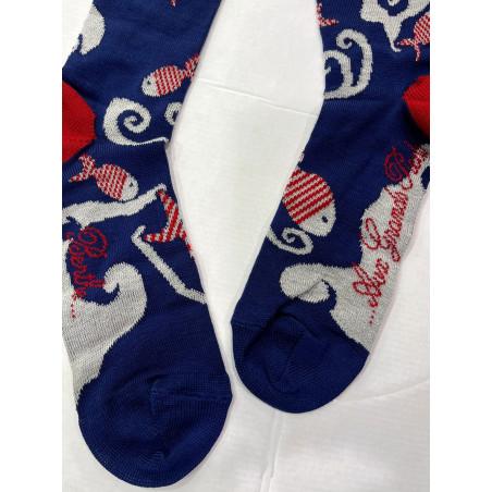 Chaussettes Berthe aux grands Pieds Flots Poissons rouges