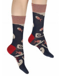 Chaussettes Berthe aux grands Pieds Flots Poissons rouges Chaussettes Berthe aux grands Pieds Flots Poissons rouges