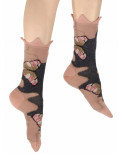 Chaussettes Berthe aux grands Pieds Rose Poudre Papillons d'or Chaussettes Berthe aux grands Pieds Rose Poudre Papillons d'or