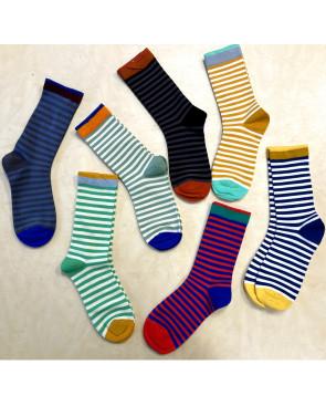 Chaussettes Rayures bicolores coton tendance