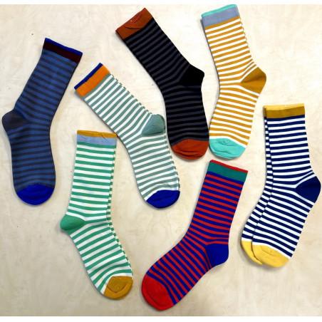 Chaussettes Rayures bicolores coton tendance