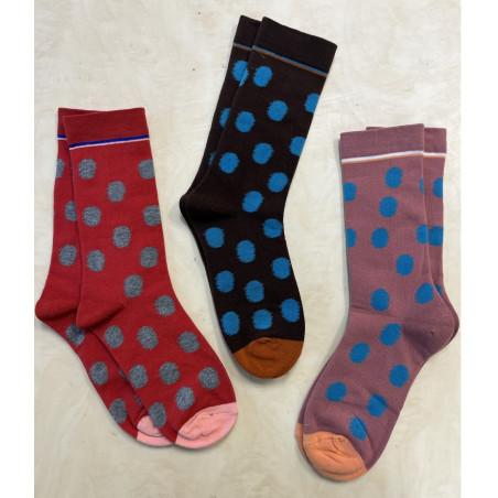 assortiment-Chaussettes-Les-petits-caprices-brique-pois-gris
