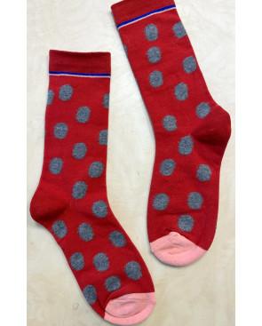 Chaussettes-Les-petits-caprices--pois-brique-Gris-détail