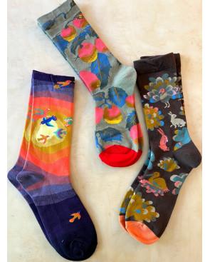 Coffret  3 paires Chaussettes animaux psychédéliques