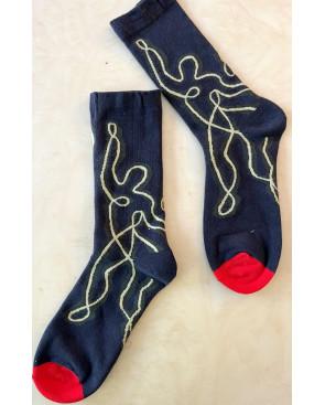 Chaussettes Les Danseurs art du trait continu