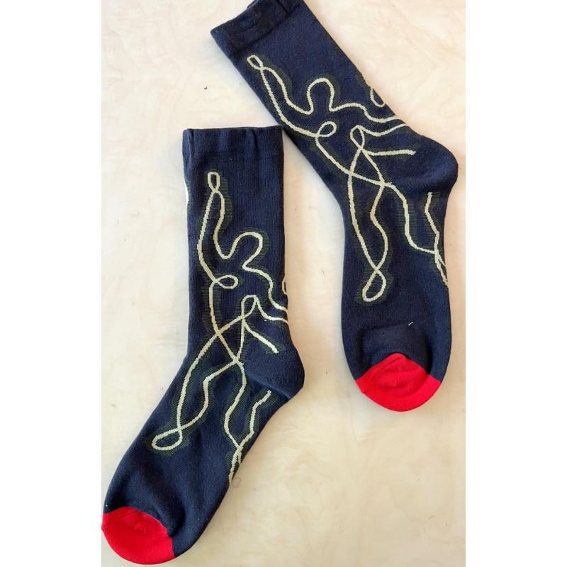 Chaussettes Les Danseurs art du trait continu Chaussettes Les Danseurs art du trait continu