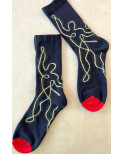 Chaussettes Les Danseurs art du trait continu Chaussettes Les Danseurs art du trait continu