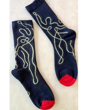 Chaussettes Les Danseurs art du trait continu