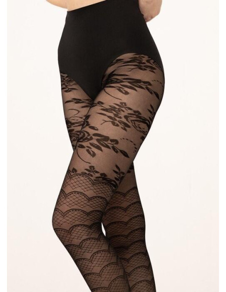 Collant dentelle Fiore effet vague 6059