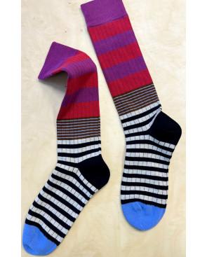 Mi bas Rayures PAtchwork Bi colore