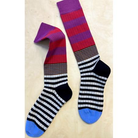 Mi bas Rayures PAtchwork Bi colore