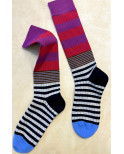 Mi bas Rayures PAtchwork Bi colore