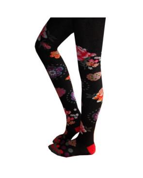 Collant hiver Fil de joie Fleurs Naives