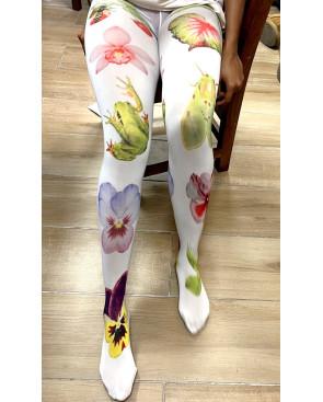 Collant imprimé petit Caprices Grenouilles fleuries