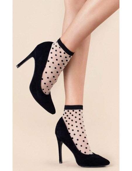 Chaussettes Plumetis Fiore Peau à pois noir