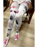 Collant imprimé petit Caprices insectes et fleurs
