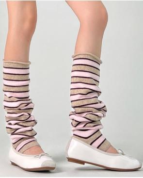 Guetres-couvertes-talon-Laine-Les-petits-caprices-rayures-bicolore-corde-rose