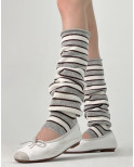 Guetres laine Douce rayures bicolore chic gris corde