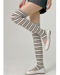 Guetres laine Douce rayures bicolore chic gris corde