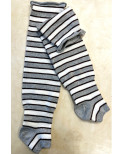 Guetres laine Douce rayures bicolore chic gris corde