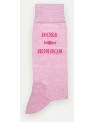Chaussettes Rose Bonbon Pom de Pin