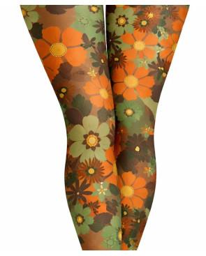 collant imprimé Pamela Mann vintage Fleuris verdis