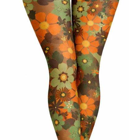 collant imprimé Pamela Mann vintage Fleuris verdis