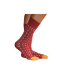 Chaussettes Bonne Maison dentelle géométrique bordo