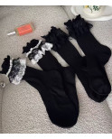 Chaussettes Fines cotes et dentelle chics
