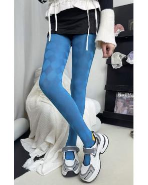 Collant-coton-losanges-tendance-turquoise