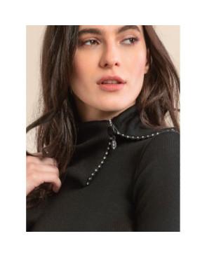  Col strass top laine et soie moretta