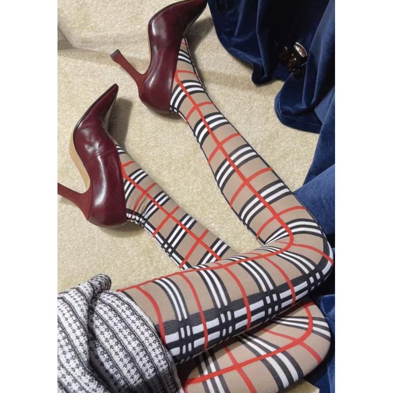 Collant Rectangles Quadrillés Style Burberry Collant Rectangles Quadrillés Style Burberry