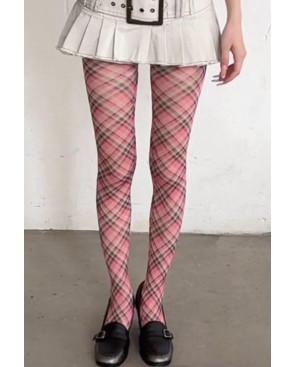 Collant Tendance imprimé tendance Kilt Brun Rose