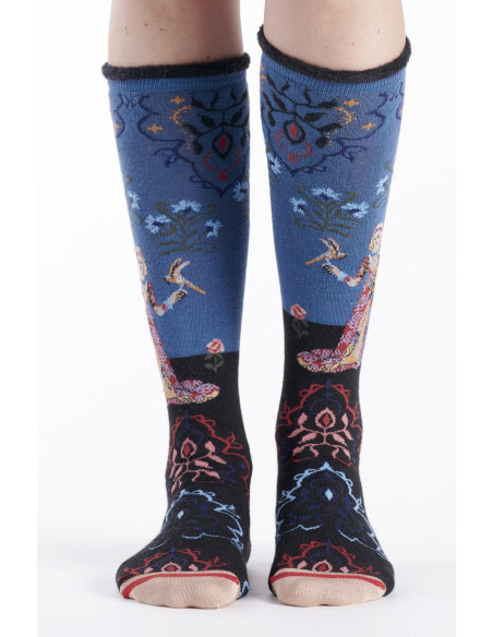 Mi bas  Fil de jour dame à la licorne angora