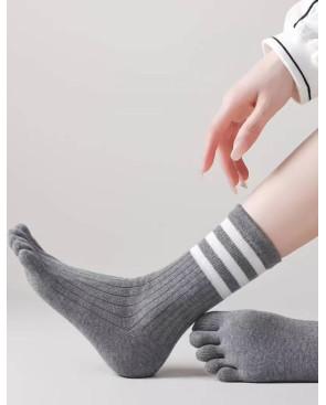 Chaussettes 5 Doigts Rayures sport coton