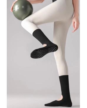 Chaussettes-pilate-Yoga-abs-Ouverte-entrainement-noir
