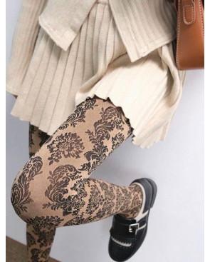 Collant-opaque-dentelle-imprimé-naturel-détail