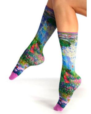 chaussettes-Ruban-rouge-Dub-et-drino-Claude-Monet-Jardin-fleuri-RUAR110