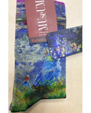 Chaussettes art Museum Ruban Rouge Monet Le Jardin