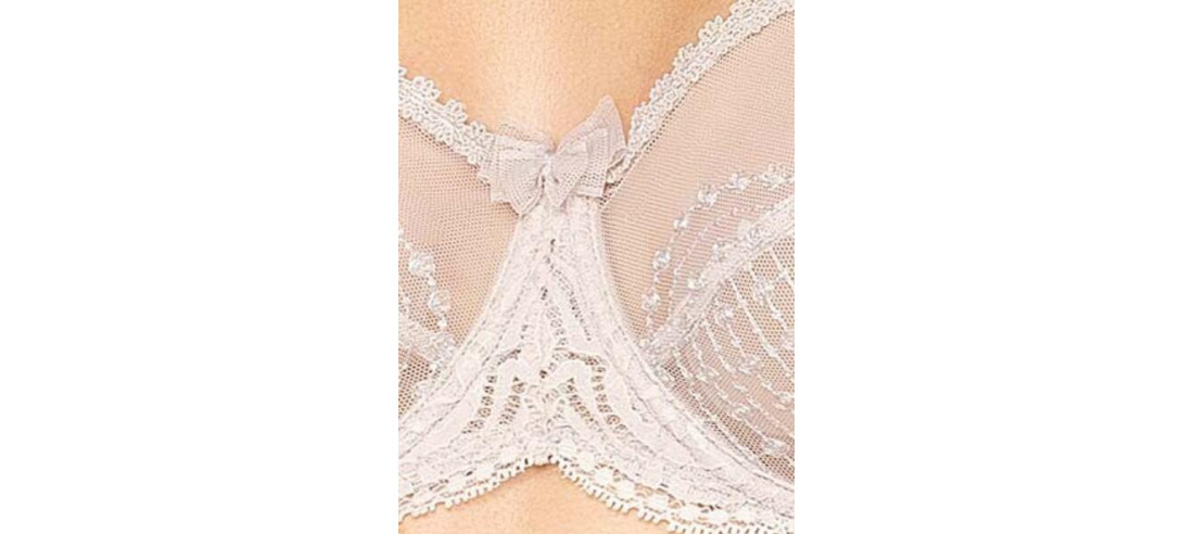 Soutien gorge Empreinte Norah 8191 Gris Rose détail dentelle brodé