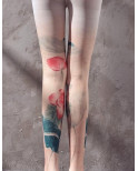 Collant Imprimé Bouquet de Roses Chic Antique