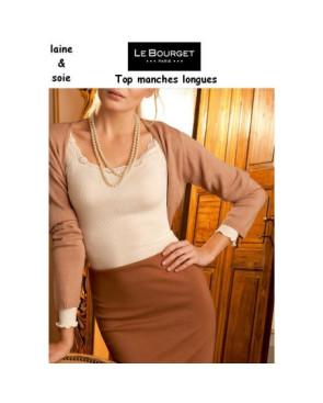 Top Manches Longues dentelle Laine et soie
