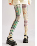Collant Imprimé Tartan vert et Planche de BD Vintage