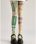 Collant Imprimé Tartan vert et Planche de BD Vintage