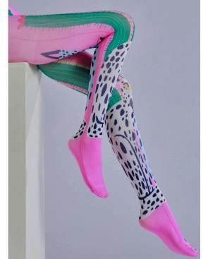 Collant Imprimé Chats Dalmatiens et Cactus