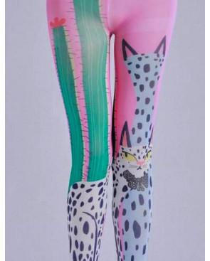 Collant-imprimé-Leopoldo-Caprices-Chats-dalmatiens-détail