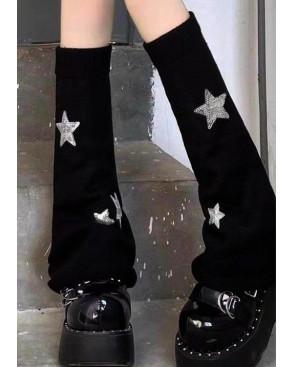 Guetres Punky Silver stars Noires