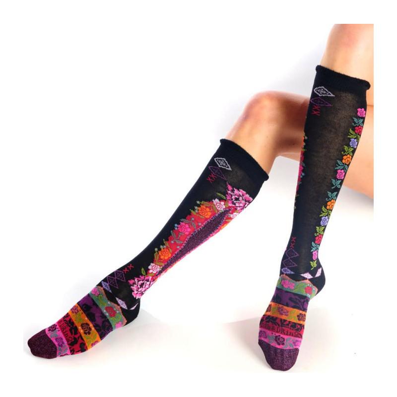 Mi bas Dub  et Drino Panty Bouquet fleuri asymétrique
